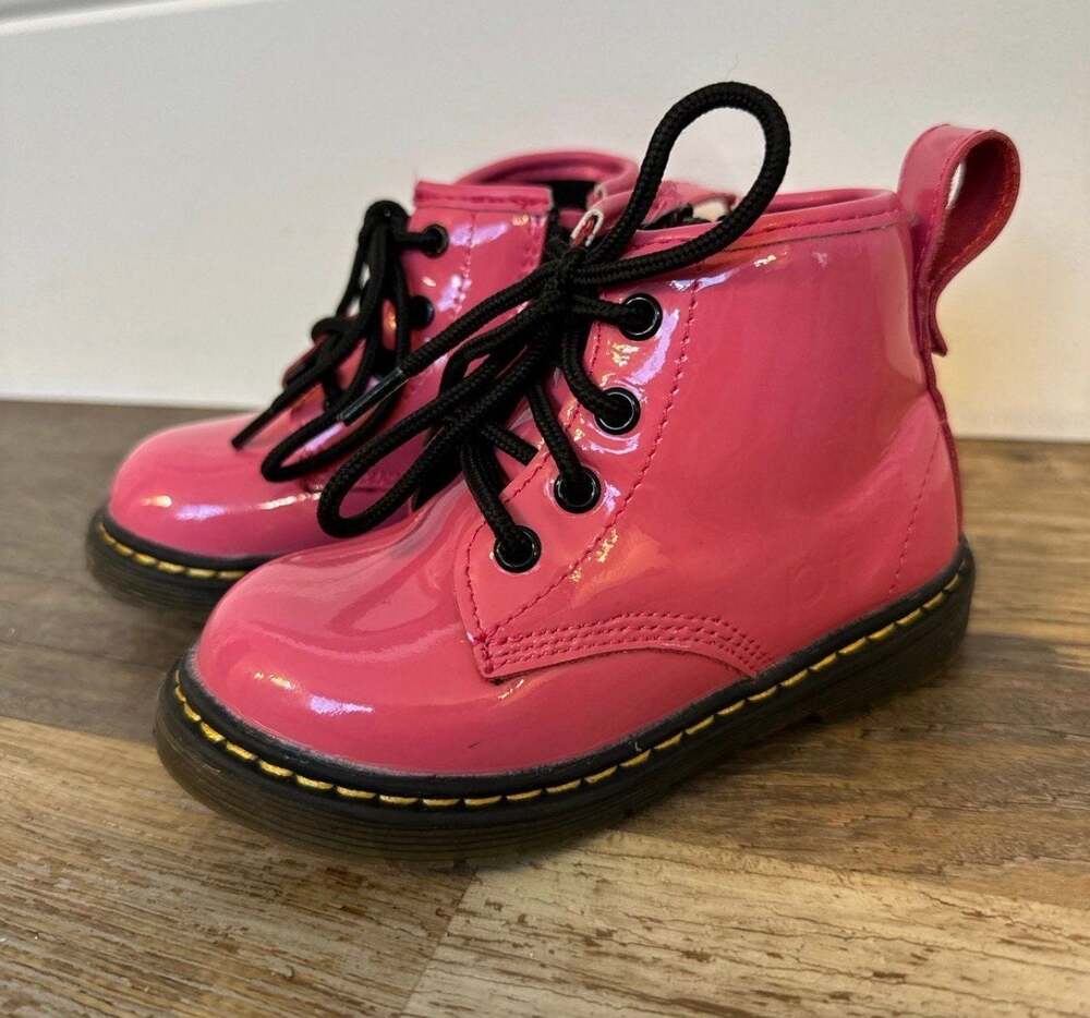 Bright Pink Dr. Marten’s Doc Martens inspired boots little girls toddler size 6